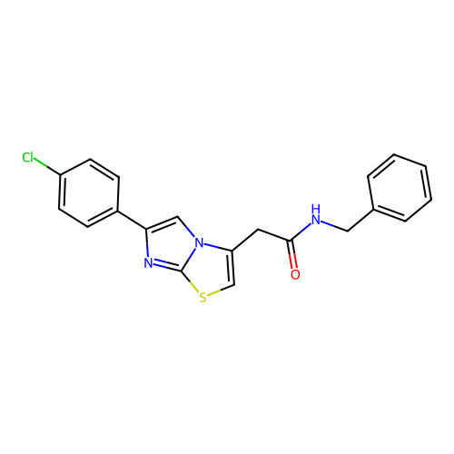 N-benzyl-2-[6-(4-chlorophenyl)imidazo[2,1-b][1,3]thiazol-3-yl]acetamide structure