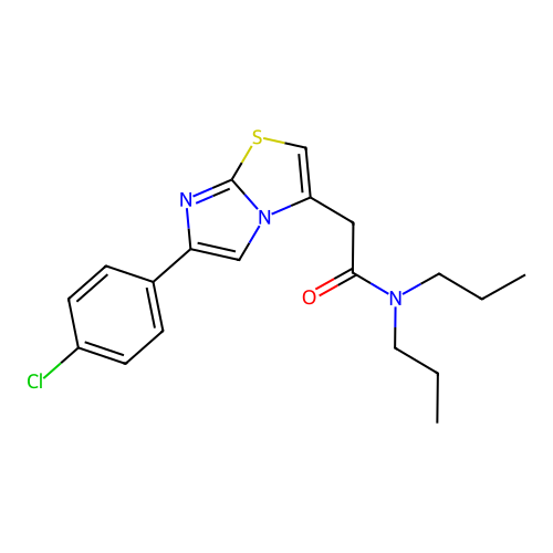 2-[6-(4-chlorophenyl)imidazo[2,1-b][1,3]thiazol-3-yl]-N,N-dipropylacetamide structure