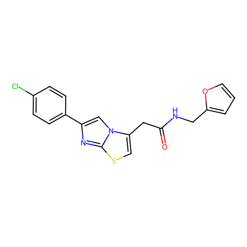 2-(6-(4-chlorophenyl)imidazo[2,1-b]thiazol-3-yl)-N-(furan-2-ylmethyl)acetamide structure