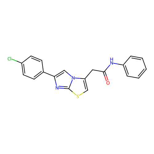 2-[6-(4-chlorophenyl)imidazo[2,1-b][1,3]thiazol-3-yl]-N-phenylacetamide structure