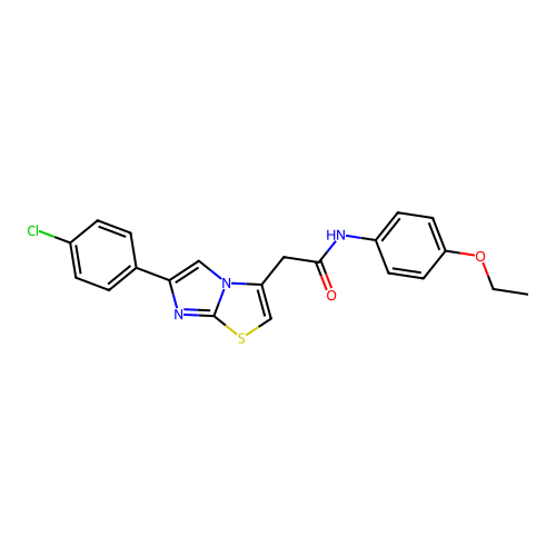 2-[6-(4-chlorophenyl)imidazo[2,1-b][1,3]thiazol-3-yl]-N-(4-ethoxyphenyl)acetamide structure