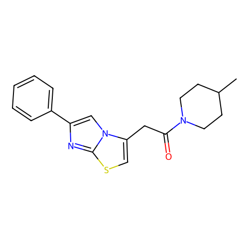 1-(4-Methylpiperidin-1-yl)-2-(6-phenylimidazo[2,1-b]thiazol-3-yl)ethanone structure