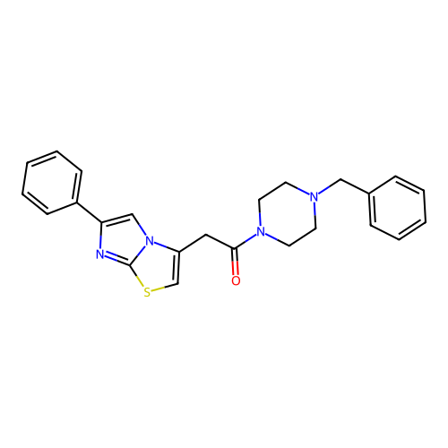 1-(4-Benzylpiperazin-1-yl)-2-(6-phenylimidazo[2,1-b]thiazol-3-yl)ethanone structure
