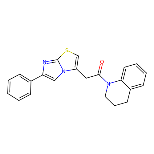 2-{6-phenylimidazo[2,1-b][1,3]thiazol-3-yl}-1-(1,2,3,4-tetrahydroquinolin-1-yl)ethan-1-one structure