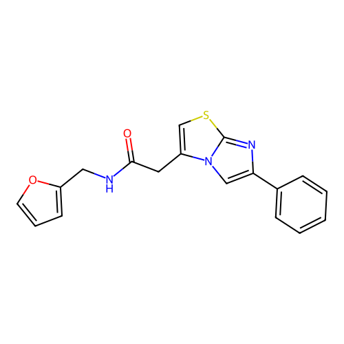 N-(furan-2-ylmethyl)-2-(6-phenylimidazo[2,1-b]thiazol-3-yl)acetamide structure