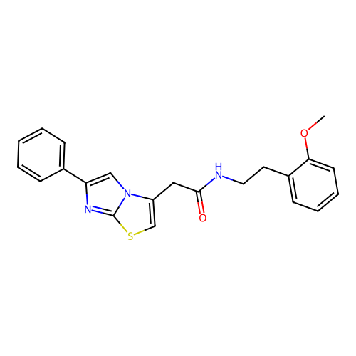 N-(2-methoxyphenethyl)-2-(6-phenylimidazo[2,1-b]thiazol-3-yl)acetamide structure