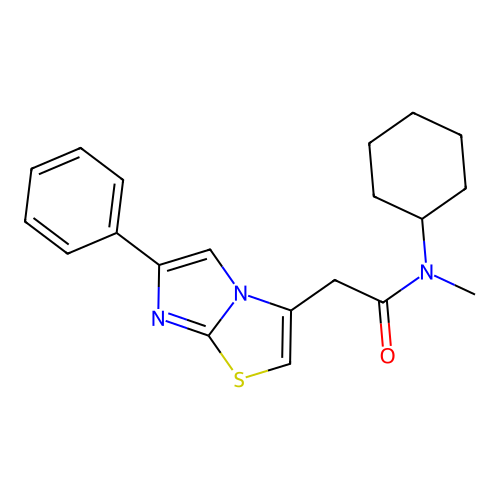 N-cyclohexyl-N-methyl-2-(6-phenylimidazo[2,1-b]thiazol-3-yl)acetamide structure