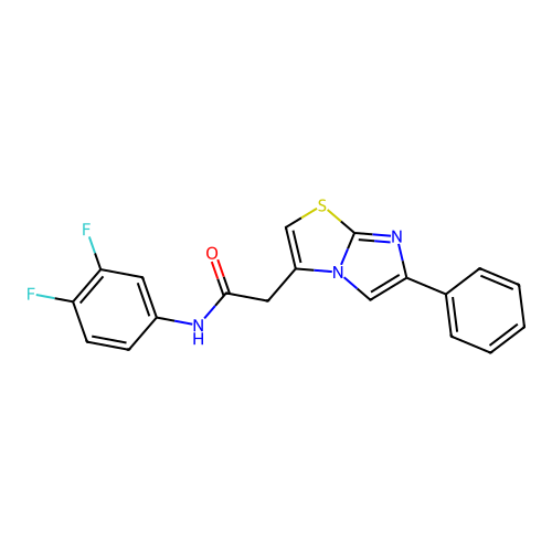 N-(3,4-difluorophenyl)-2-{6-phenylimidazo[2,1-b][1,3]thiazol-3-yl}acetamide structure