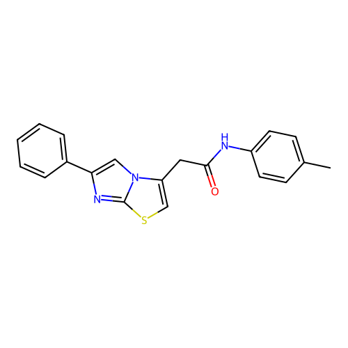 N-(4-methylphenyl)-2-{6-phenylimidazo[2,1-b][1,3]thiazol-3-yl}acetamide structure