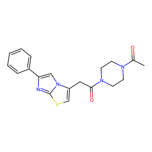 1-(4-Acetylpiperazin-1-yl)-2-(6-phenylimidazo[2,1-b]thiazol-3-yl)ethanone structure