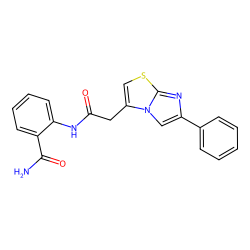 2-(2-(6-Phenylimidazo[2,1-b]thiazol-3-yl)acetamido)benzamide structure