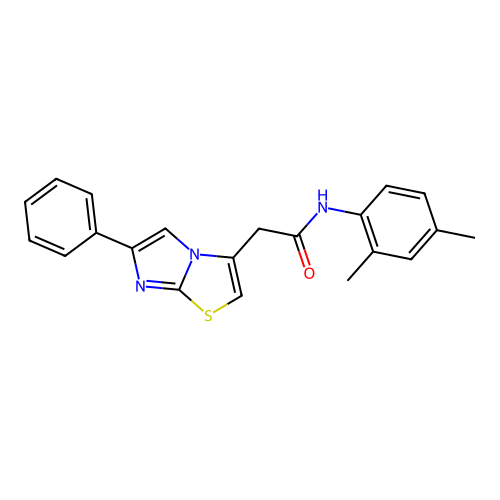N-(2,4-dimethylphenyl)-2-{6-phenylimidazo[2,1-b][1,3]thiazol-3-yl}acetamide structure