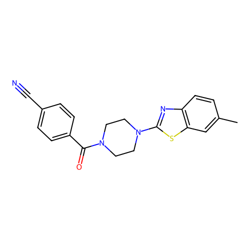 4-[4-(6-Methyl-1,3-benzothiazol-2-yl)piperazine-1-carbonyl]benzonitrile structure