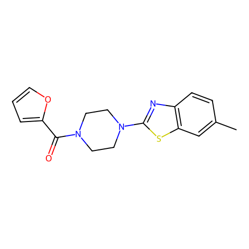 Furan-2-yl(4-(6-methylbenzo[d]thiazol-2-yl)piperazin-1-yl)methanone structure