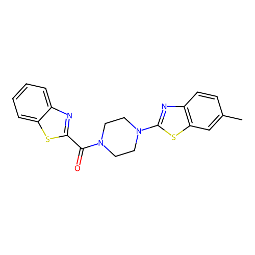Benzo[d]thiazol-2-yl(4-(6-methylbenzo[d]thiazol-2-yl)piperazin-1-yl)methanone structure