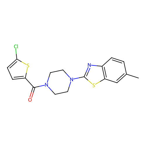 (5-Chlorothiophen-2-yl)(4-(6-methylbenzo[d]thiazol-2-yl)piperazin-1-yl)methanone structure