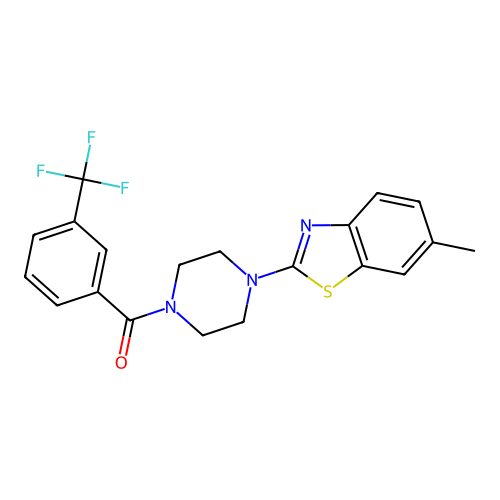 6-Methyl-2-{4-[3-(trifluoromethyl)benzoyl]piperazin-1-yl}-1,3-benzothiazole structure