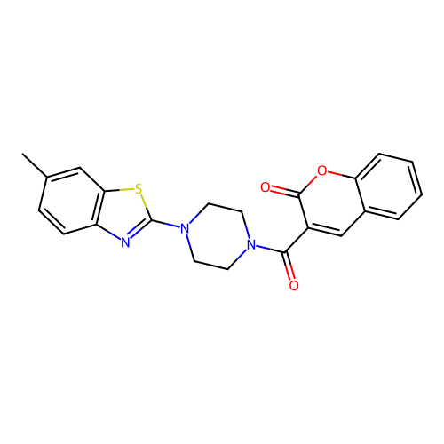 3-(4-(6-methylbenzo[d]thiazol-2-yl)piperazine-1-carbonyl)-2H-chromen-2-one structure