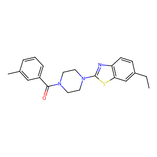 (4-(6-Ethylbenzo[d]thiazol-2-yl)piperazin-1-yl)(m-tolyl)methanone structure