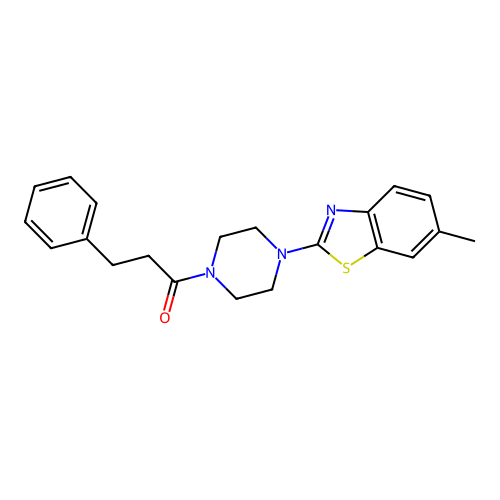 1-[4-(6-Methyl-1,3-benzothiazol-2-yl)piperazin-1-yl]-3-phenylpropan-1-one structure