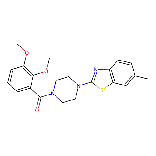 2-[4-(2,3-Dimethoxybenzoyl)piperazin-1-yl]-6-methyl-1,3-benzothiazole structure