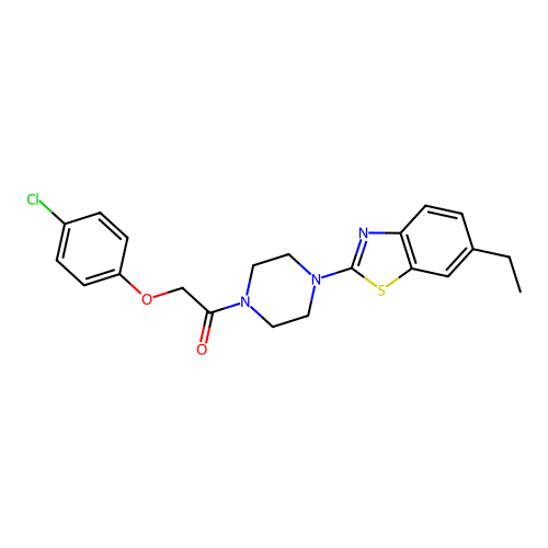 2-(4-Chlorophenoxy)-1-(4-(6-ethylbenzo[d]thiazol-2-yl)piperazin-1-yl)ethanone structure