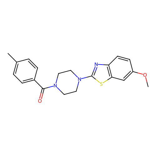 (4-(6-Methoxybenzo[d]thiazol-2-yl)piperazin-1-yl)(p-tolyl)methanone structure