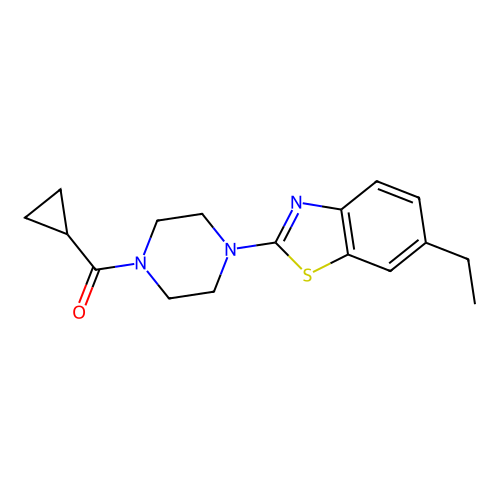 Cyclopropyl(4-(6-ethylbenzo[d]thiazol-2-yl)piperazin-1-yl)methanone structure