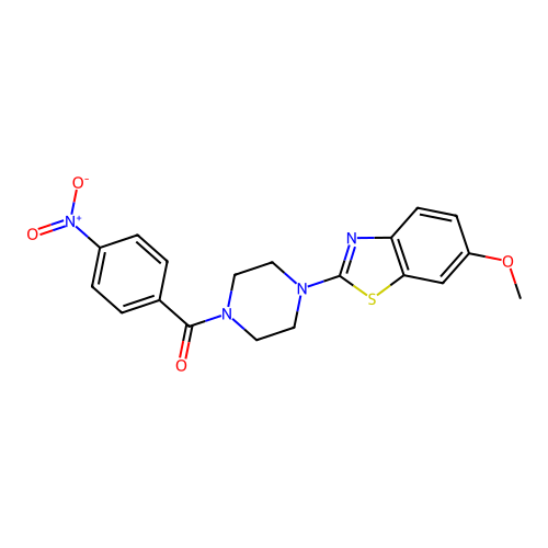 (4-(6-Methoxybenzo[d]thiazol-2-yl)piperazin-1-yl)(4-nitrophenyl)methanone structure