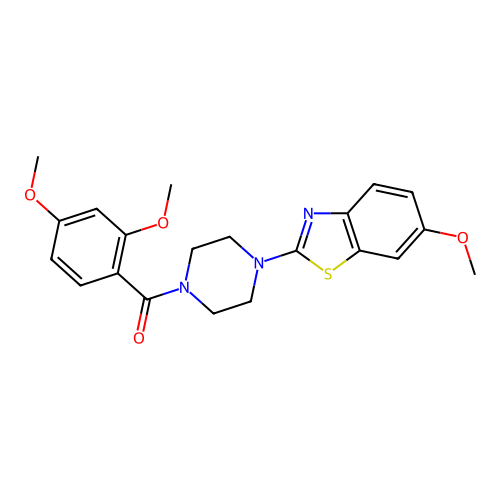 (2,4-Dimethoxyphenyl)(4-(6-methoxybenzo[d]thiazol-2-yl)piperazin-1-yl)methanone structure