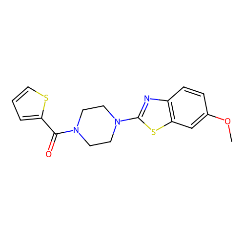 (4-(6-Methoxybenzo[d]thiazol-2-yl)piperazin-1-yl)(thiophen-2-yl)methanone structure