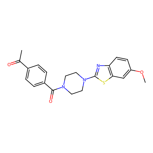1-(4-(4-(6-Methoxybenzo[d]thiazol-2-yl)piperazine-1-carbonyl)phenyl)ethanone structure