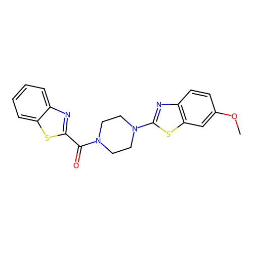 Benzo[d]thiazol-2-yl(4-(6-methoxybenzo[d]thiazol-2-yl)piperazin-1-yl)methanone structure