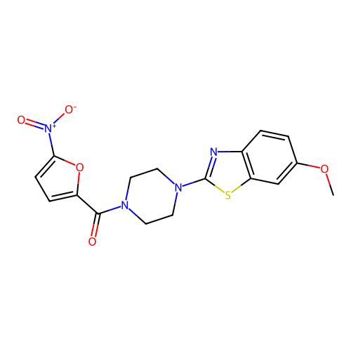 [4-(6-Methoxy-1,3-benzothiazol-2-yl)piperazin-1-yl]-(5-nitrofuran-2-yl)methanone structure