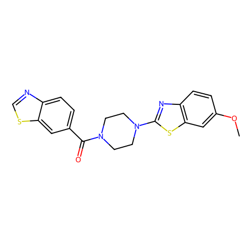 Benzo[d]thiazol-6-yl(4-(6-methoxybenzo[d]thiazol-2-yl)piperazin-1-yl)methanone structure