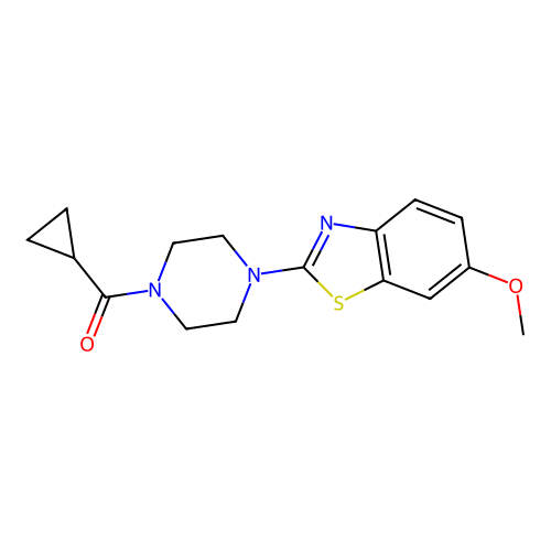 Cyclopropyl(4-(6-methoxybenzo[d]thiazol-2-yl)piperazin-1-yl)methanone structure
