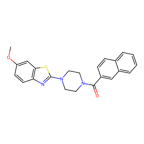(4-(6-Methoxybenzo[d]thiazol-2-yl)piperazin-1-yl)(naphthalen-2-yl)methanone structure