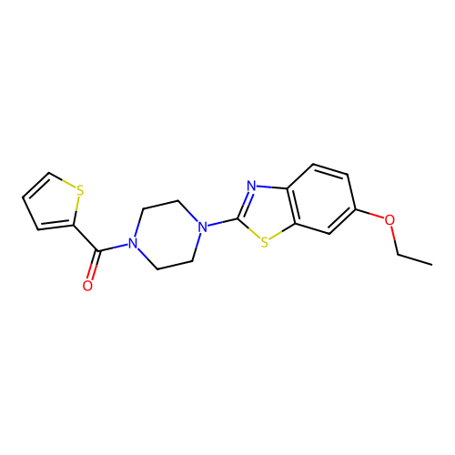 (4-(6-Ethoxybenzo[d]thiazol-2-yl)piperazin-1-yl)(thiophen-2-yl)methanone structure