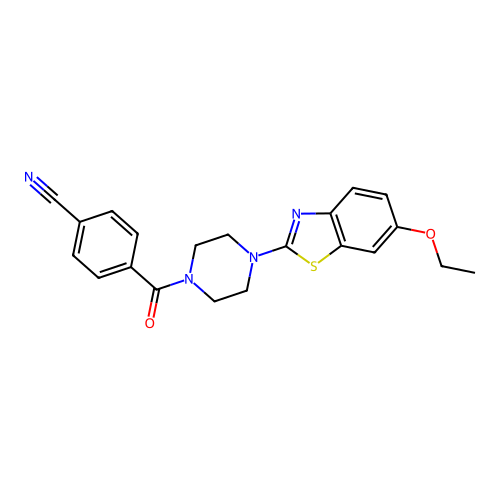 4-[4-(6-Ethoxy-1,3-benzothiazol-2-yl)piperazine-1-carbonyl]benzonitrile structure
