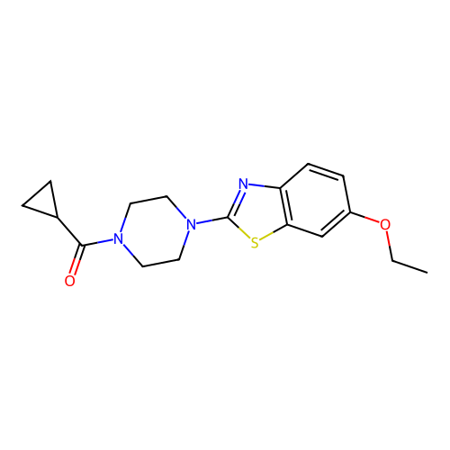 Cyclopropyl(4-(6-ethoxybenzo[d]thiazol-2-yl)piperazin-1-yl)methanone structure