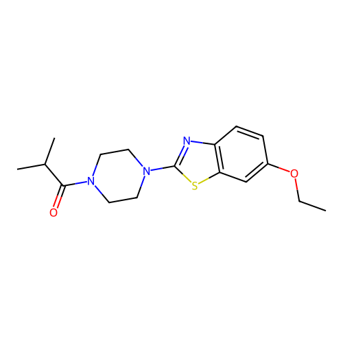 1-[4-(6-Ethoxy-1,3-benzothiazol-2-yl)piperazin-1-yl]-2-methylpropan-1-one structure