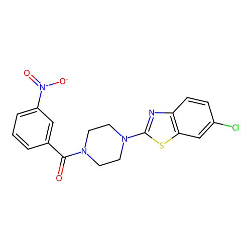 (4-(6-Chlorobenzo[d]thiazol-2-yl)piperazin-1-yl)(3-nitrophenyl)methanone structure