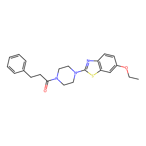 1-[4-(6-Ethoxy-1,3-benzothiazol-2-yl)piperazin-1-yl]-3-phenylpropan-1-one structure