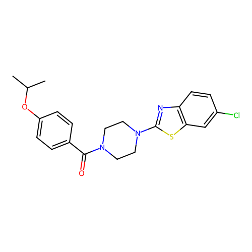 (4-(6-Chlorobenzo[d]thiazol-2-yl)piperazin-1-yl)(4-isopropoxyphenyl)methanone structure