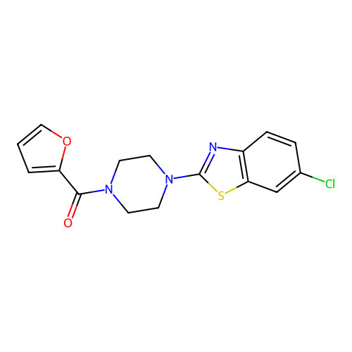 (4-(6-Chlorobenzo[d]thiazol-2-yl)piperazin-1-yl)(furan-2-yl)methanone structure