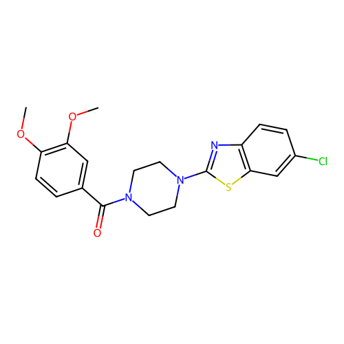 (4-(6-Chlorobenzo[d]thiazol-2-yl)piperazin-1-yl)(3,4-dimethoxyphenyl)methanone structure