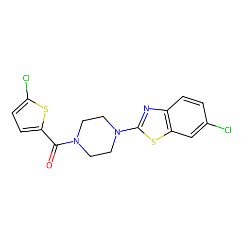 (4-(6-Chlorobenzo[d]thiazol-2-yl)piperazin-1-yl)(5-chlorothiophen-2-yl)methanone structure