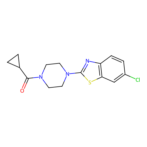 (4-(6-Chlorobenzo[d]thiazol-2-yl)piperazin-1-yl)(cyclopropyl)methanone structure