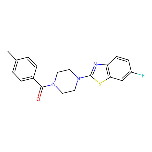 (4-(6-Fluorobenzo[d]thiazol-2-yl)piperazin-1-yl)(p-tolyl)methanone structure