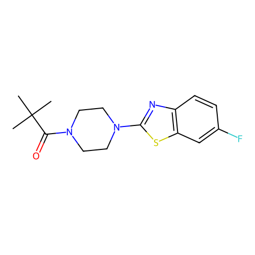1-[4-(6-Fluoro-1,3-benzothiazol-2-yl)piperazin-1-yl]-2,2-dimethylpropan-1-one structure